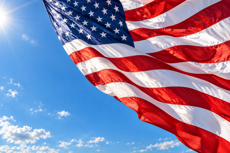 American flag in the sunlight