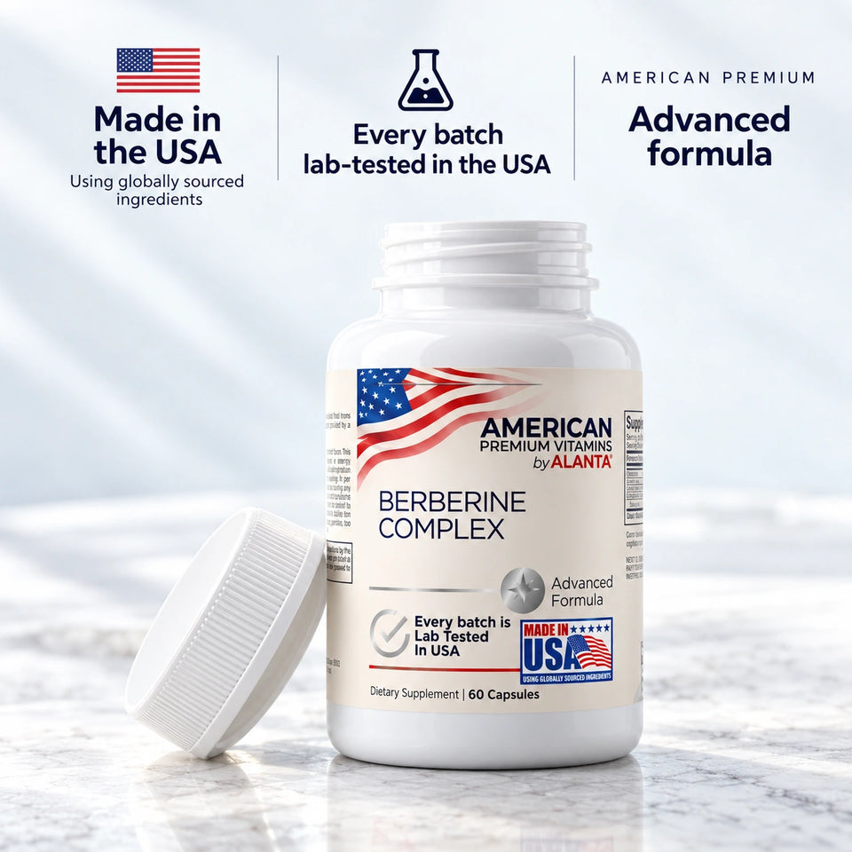 American Premium Vitamins by Alanta Berberine Complex 1,000 mg, 60 vegetable capsules