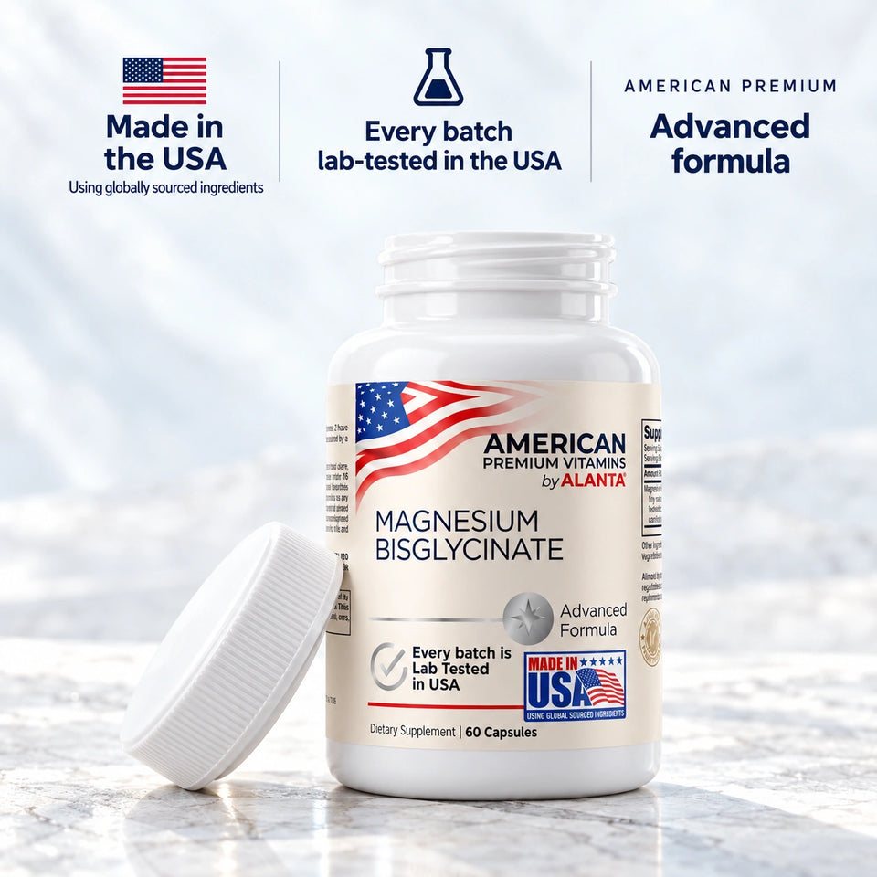 American Premium Vitamins by Alanta Magnesium Bisglycinate 400 mg, 60 vegetable capsules